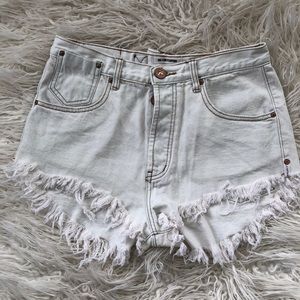 ONE X One Teaspoon “Le Wolves” Jean Shorts